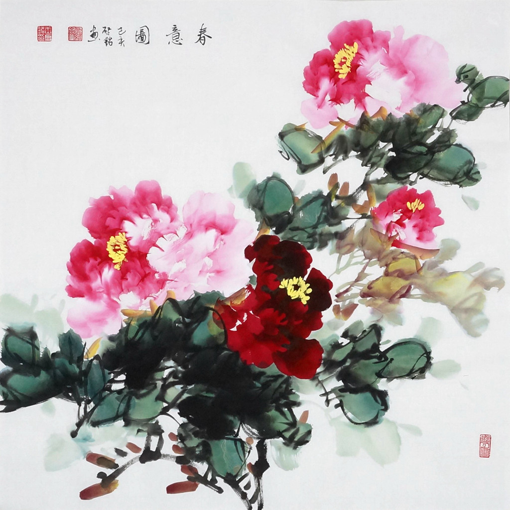 春意图,精品牡丹国画,四尺斗方
