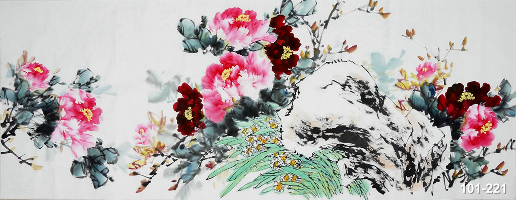 小六尺横幅牡丹,名家国画,富贵花开