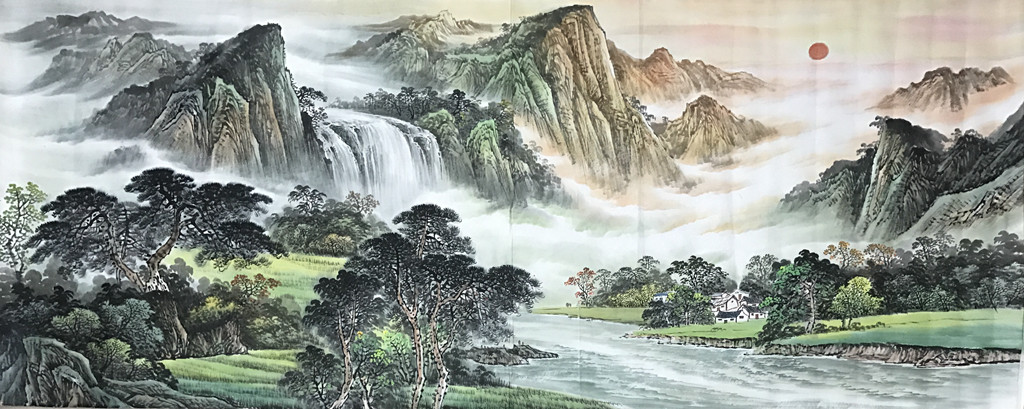 小八尺横幅大山水画,名家精品国画