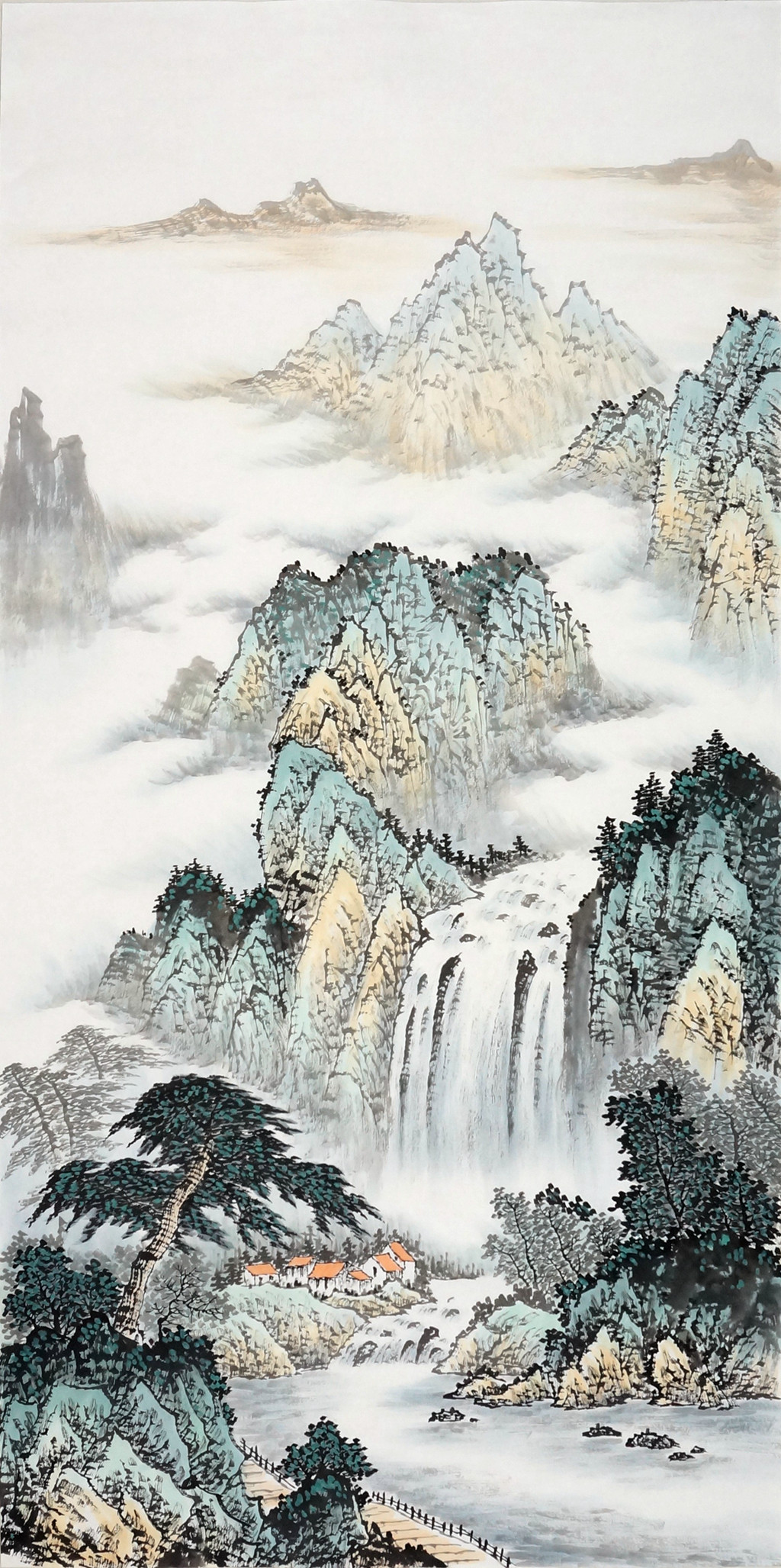 四尺整张,条幅名家山水,国画竖幅精品- 精品字画,一手货源,木微 四尺整张,条幅名家山水,国画竖幅精品- 精品字画,一手货源,木微