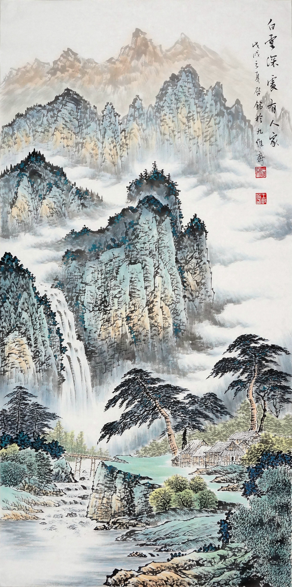 著名中国山水画家王岳岗作品欣赏 - 艺术 - 收藏头条